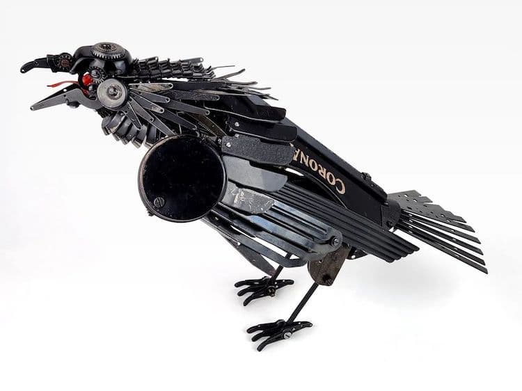 Bird Sculptures Made from Vintage Typewriters by Jeremy Mayer