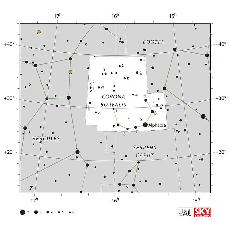 Corona Borealis chart