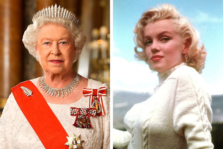 Queen Elizabeth and Marilyn Monroe