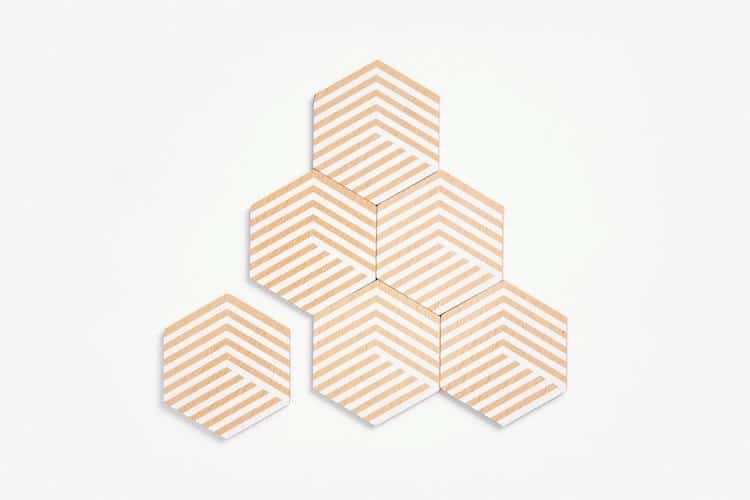 Ensemble de sous-verres Optic Table Tiles par Bower Studios